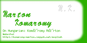 marton komaromy business card